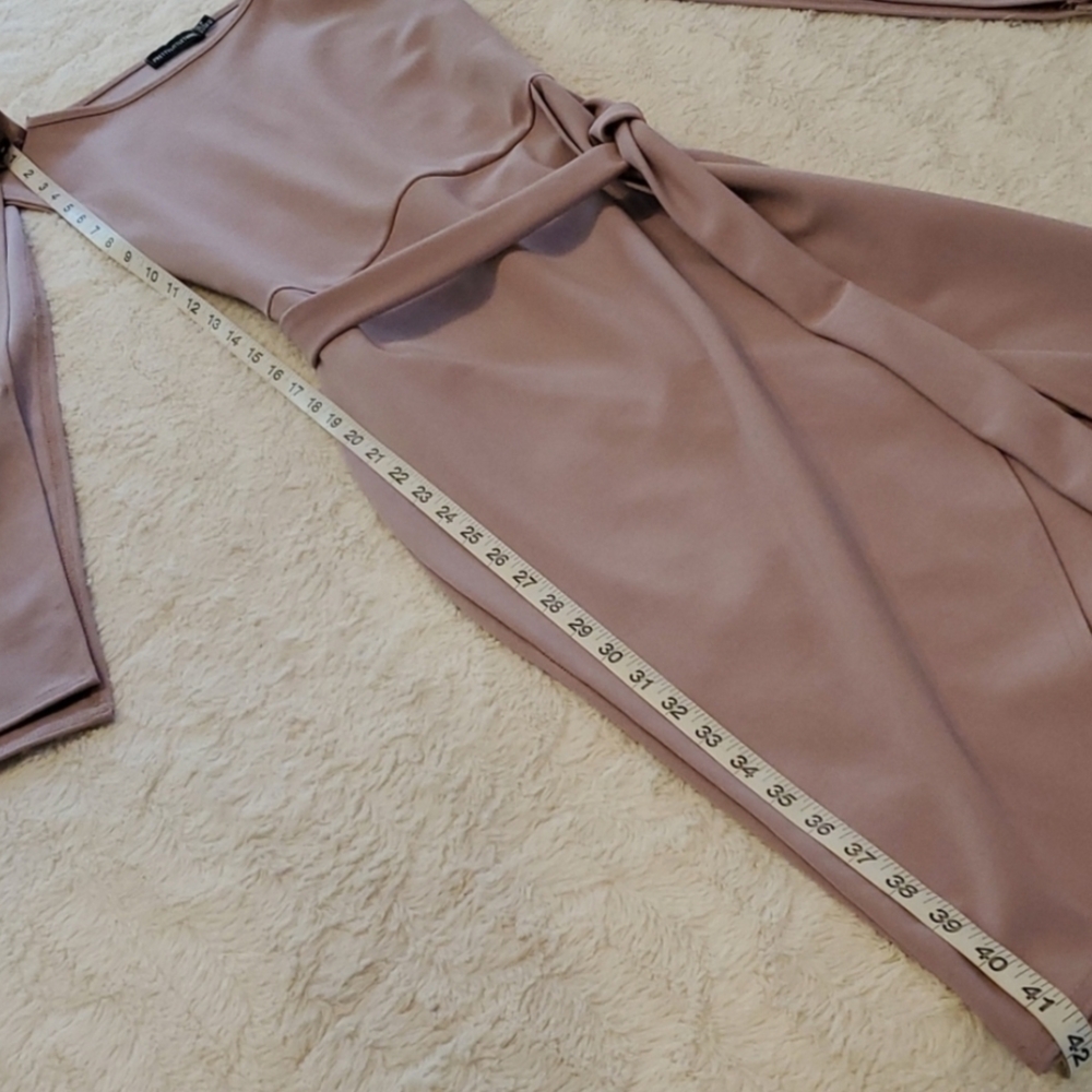 PrettyLittleThing Purple Ribbed Sheath Dress Long Sleeve - Picture 7 of 10
